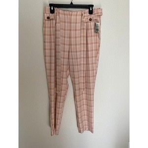 Rhapsodielle Mauve long plaid Casual Pants size L (NMT)